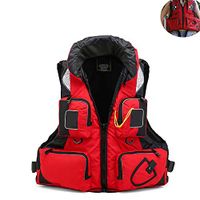 MMJJQWE EPE Life Jacket Vest，Adult Adjustable Buoyancy Aid, Solid and Durable use, for Drifting Swimming Surfing Snorkeling Fishing, Red
