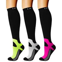CHARMKING Compression Socks (3 Pairs) 15-20 mmHg is Best Athletic & Medical for Men & Women, Running, Flight, Travel, Nurses, Edema - Boost Performance, Blood Circulation & Recovery (L/XL,Assorted 21)
