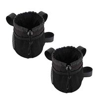 kemimoto 3-Straps Bike Water Bottle Holder with Tighter Buckle, Bicycle Handlebar Cup Holder Drink Holder with mesh Pockets, 2 Pack