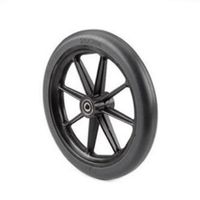 Invacare Caster Assembly, 8 X 1 Inch, 8-Spoke Black, Black Urethane Tire, 7/16 Inch, Bearing, 2-3/8 Inch Hub for Invacare Powerchair Wheelchair