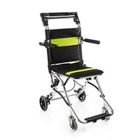 RMXMY Simple Mini Portable Foldable Aluminum Alloy Lightweight Travel Economy Practical Wheelchair, Senior Trolley Multifunctional Wheelchair