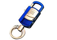Niniesa 3 in 1 USB Rechargeable LED Lights And Electronic Cigarette Lighter (2 Extra Key Rings and Gift Box) GIFT Car Keychain for Men and Women (Blue)