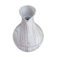 esonmus Ultrasound Aroma Diffuser, Mini Mute USB Air Humidifier, Creative Vase Wood Grain Household Humidifier, Bedroom Essential Oil Aromatherapy Machine for Home Office, 130ml (Grey White)