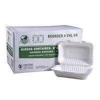 EHL-96 Empress Earth Hinged Container Molded Fiber 9" X 6" Hoagie Natural 2/125, 250 per case
