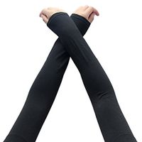 SEADEAR Unisex Outdoor Anti UV Sun Protection Ice Silk Arm Cooling Sleeves Arm Sleeves for Cycling Sports Basketball Golf(Black)