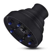 Travel Hair Dryer Diffuser Collapsible for Profession Blow Natural Wavy Fine Thick Hair; Fits Blow dryers with up to 2"Nozzle 2019-Black