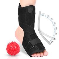 Plantar Fasciitis Night Splint with Foot Massage Ball, Orthotics Dorsal Night Splint for Plantar Fasciitis, Drop Foot, Achilles Tendonitis, Night And Day Heel Pain Relief, Fits Left or Right Foot