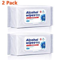 Disinfectant Wipes, 75% Alcohol Wet Wipes Suitable for Family All Daily Protection (2 Pack)