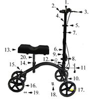 Replacement Parts for Drive 790 Knee Walkers - All Parts Sold Separately - 5.Handle Bar Adj. Lock - 5B Serial #'s