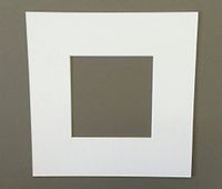 (1) 10x10 Square White Picture Mats with White Core Bevel Cut for 6x6 Pictures