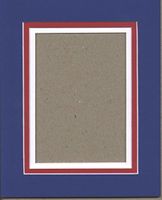 11x14 Patriotic Triple Picture Mat, Bevel Cut for 8.5x11 Picture or Photo