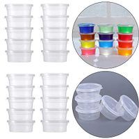 Xisheep Easter Day Home Décor ， Package 20 Pcs Slime Storage Containers Foam Ball Storage Cups Containers with Lids Housekeeping Organizers - Clear