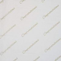 10ct Gold"Congratulations" on White Tissue Paper for Gift Wrapping 20"x30" Sheets nfLG -998