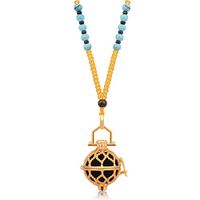 INFUSEU Lotus Flower Aromatherapy Essential Oil Diffuser Necklace for Women Perfume Bohemian Jewelry with 3 PCS Lava Rock Stone Beads +10 PCS Refill Felt Balls