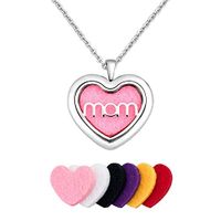LoEnMe Jewelry Aromatherapy Essential Oil Diffuser Necklace Love Mom Heart Locket Pendant Women Girl Men