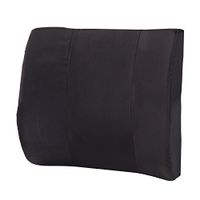 Duro-Med Lumbar Cushion, Lower Back Foam Support Pillow, Lumbar Back Support Cushion with Strap, Eases Lower Back Pain,  Black