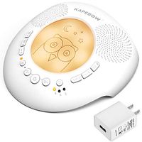 White Noise Machine with Night Light for Sleep, Portable Sound Machine for Baby Kids Adults, 18 Soothing Sounds, Auto-Off Timer, Rechargeable, UL Plug, for Sleep Therapy, Home Nursery, Office (Owl)