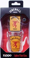 Zippo Lighter & Fireball Shot Glass Gift Set