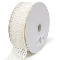 Homeford Frosted Net Wired Ribbon, 10 Yards (Ivory, 1-1/2-Inch)