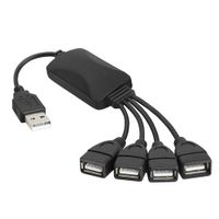 High-Speed USB 4-Port Hub with Splitter Cable