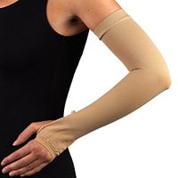 Compression Arm Sleeve with Gauntlet, Lymphedema Post-Op Support, X-Small (with Thumbhole)