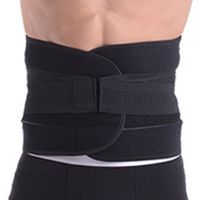 Panegy Unisex Adjustable Waist Trimmer Belt Stomach Body Wrap Protecting Stretchy Back Lumbar Support Waistband Belly Fat Burning Fitness Belt Size L - Black