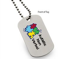 Autistic Non Verbal Puzzle Medical Alert ID Dog Tag