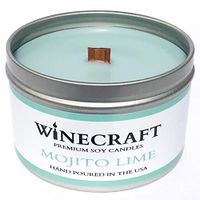 WOODEN WICK Aromatherapy Candle - Wine Scented Soy Wax (Mojito Lime)