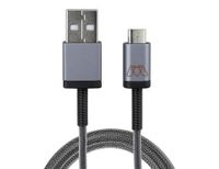 MOS Spring | Micro USB Cable â€" Aluminum Heads, Steel Spring Relief & Exoskeleton Braided Jacket - Deep Grey, 6 ft.