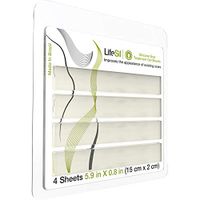 Lifesil Silicone Scar Treatment Gel Sheet - Reduce Appearance of Scars From Accidents, Surgery, Stretch Marks, Burns - Self-adhesive, Durable and Reusable - Pack with 4 sheets