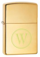Personalized Zippo High Polish Brass Armor Heavy Wall Lighter with Free Initial Laser Engraving