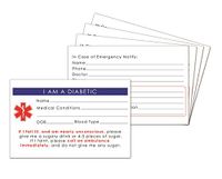 5-Pack Diabetic Medical Alert ID Wallet Card Emergency 2.15 * 3.35 inch (40)