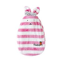 Hacoly Hot Water Bottle Rabbit Bunny Baby Kids Hot Water Bag with Rabbit Plush Cover Hand Foot Warmer Heat Up Portable Reusable Therapy Heating Pad Chrismas Gift 350ml-Pink