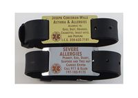 Premium Allergy Allergies Asthma Alert Bracelet - Free Dark Laser Engraving Custom Personalization