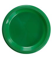 Exquisite Plastic Dessert/Salad Plates - Solid Color Disposable Plates - 100 Count (10 Inch, Emerald Green)