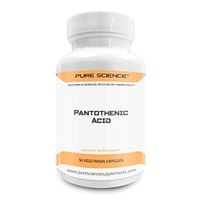 Pure Science Vitamin B5 Pantothenic Acid 500mg with 5mg BioPerine (Natural Bioavailability Enhancer for better absorption) – 50 Vegetarian Capsules