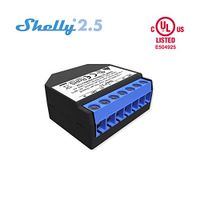 Shelly 2.5 Double Relay Switch and Roller Shutter WiFi Open Source Wireless Home Automation Dual Power Metering iOS Android Application (1 Pack)
