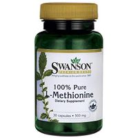 Swanson Amino Acid 100% Pure L-Methionine 500 Milligrams 30 Capsules
