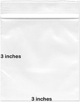 BNY Corner 2 Mil 3x3 Clear Plastic Zip Lock Bags, 3" x 3" Reloc Bag - 500 Counts