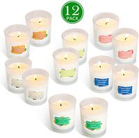 Bingolife Scented Candles Gift Set, Natural Soy Wax Portable White Frosted Glass Jar Candle for Stress Relief and Aromatherapy (Lemon, Lavender, Rose, Jasmine, Vanilla, Bergamot)