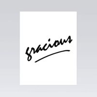 Quiplip Black and White Greetings Gracious Thanks You Card, 4.25"x5.5",