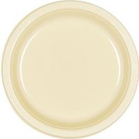 Round Plastic Plates | 20ct (9 inch, Vanilla Cream)