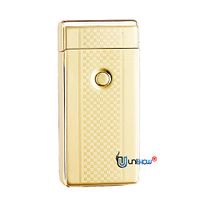 Unishow [2016 USB Rechargeable Flameless Electronic Arc Plasma Pulse Cigarette Metal Lighter in Gift Box W/a Free Velvet Pouch (Gold Spot)