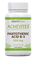 Acnevites Pantothenic Acid 500MG Vitamin B-5 250 Caps for Skin, Hair, Nails