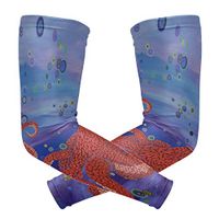 LEVEIS Red Octopus Art Arm Sleeves UV Protection for Men Women Sunblock Protective Gloves Running Golf Cycling Driving Long Arm Cover 1 Pair