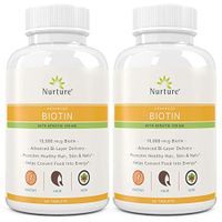 Advanced Biotin with Keratin (2-Pack) | 10000 mcg Biotin – 100 mg Keratin – Promotes Healthy Hair, Skin & Nails - Helps Convert Food Into Energy - Time Released – 120 Tablets