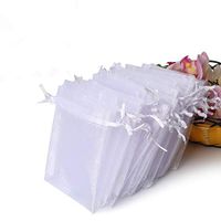 Hopttreely 100PCS Premium Sheer Organza Bags, White Wedding Favor Bags with Drawstring, 4x4.72 Jewelry Gift Bags for Party, Jewelry, Festival, Bathroom Soaps, Makeup Organza Favor Bags