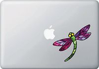 Yadda-Yadda Design Co. Dragonfly Design 3 - Stained Glass Style - Vinyl Decal for Laptop | MacBook | Tablet | Trackpad - Copyright (Size and Color Choices) (Medium, 5" w x 4.8" h) (Purple Wings)