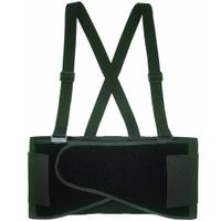 Tuff Bros Economy Elastic Back Brace Lumbar Support Belt Adjustable Straps - Black (Large/X-Large (36"-44" Waist))