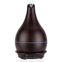 BZseed Essential Oil Diffuser, 300ml Aromatherapy Diffuser with Measuring Cup, Cool Mist Humidifier, 4 Timer and 7 Color Lights, Waterless Auto-Off, Wood Grain Diffuser High Output for Home Bedroom